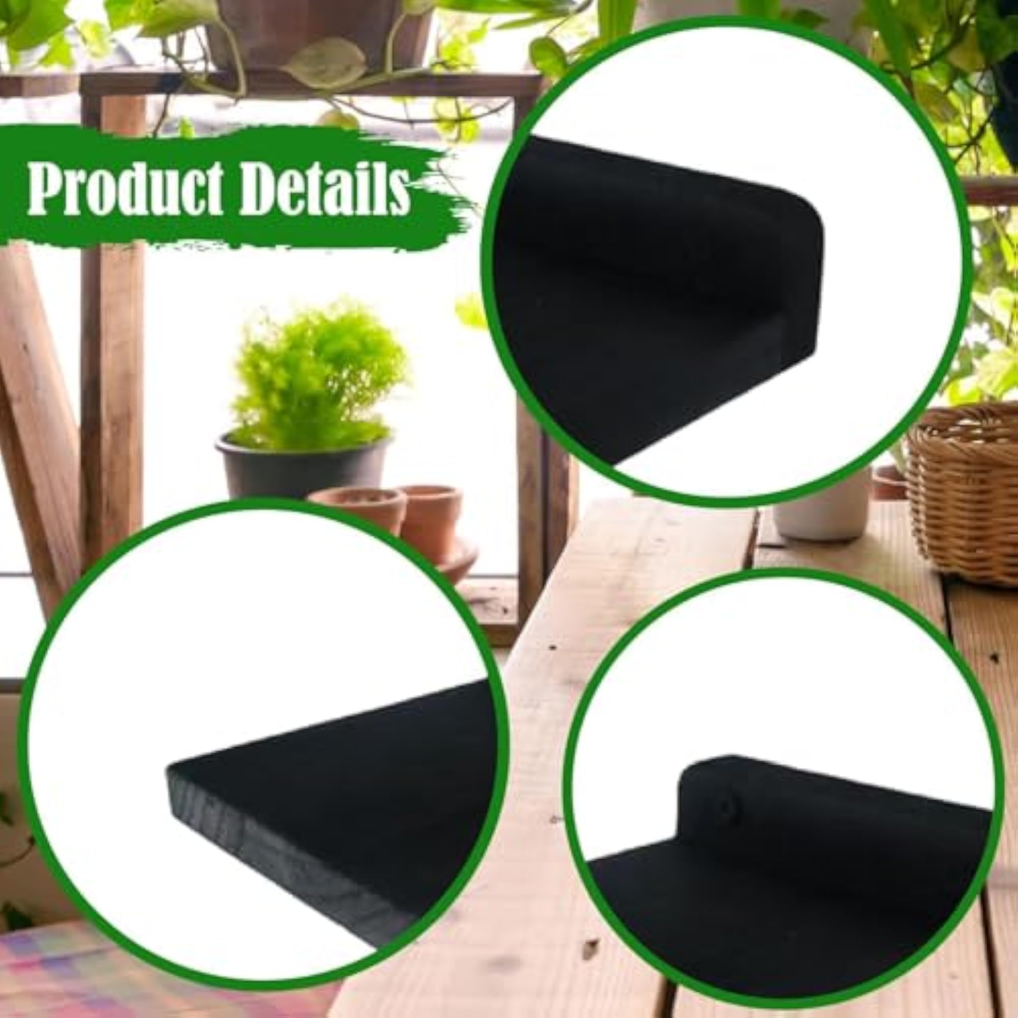 4 Pieces Wooden Wall Shelf Home Decoration